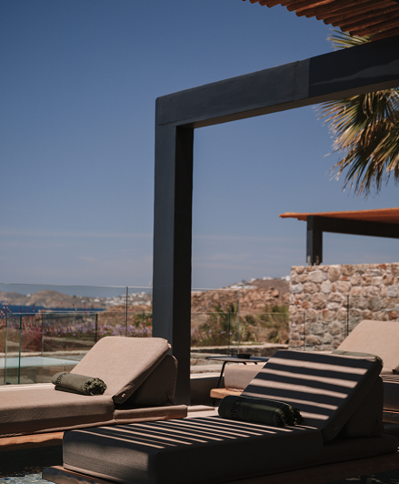 Sunbeds with a view at Tropicana Suites & Villas